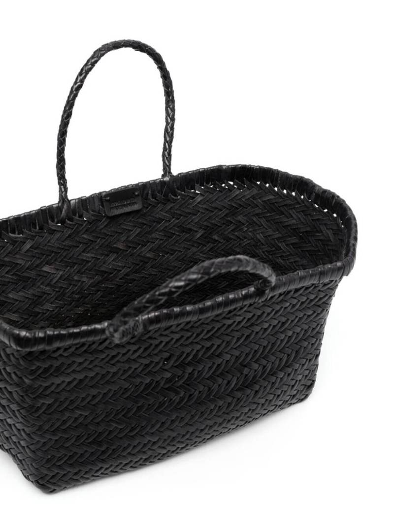 Dragon Diffusion Triple Jump Small Woven Leather Tote - Black