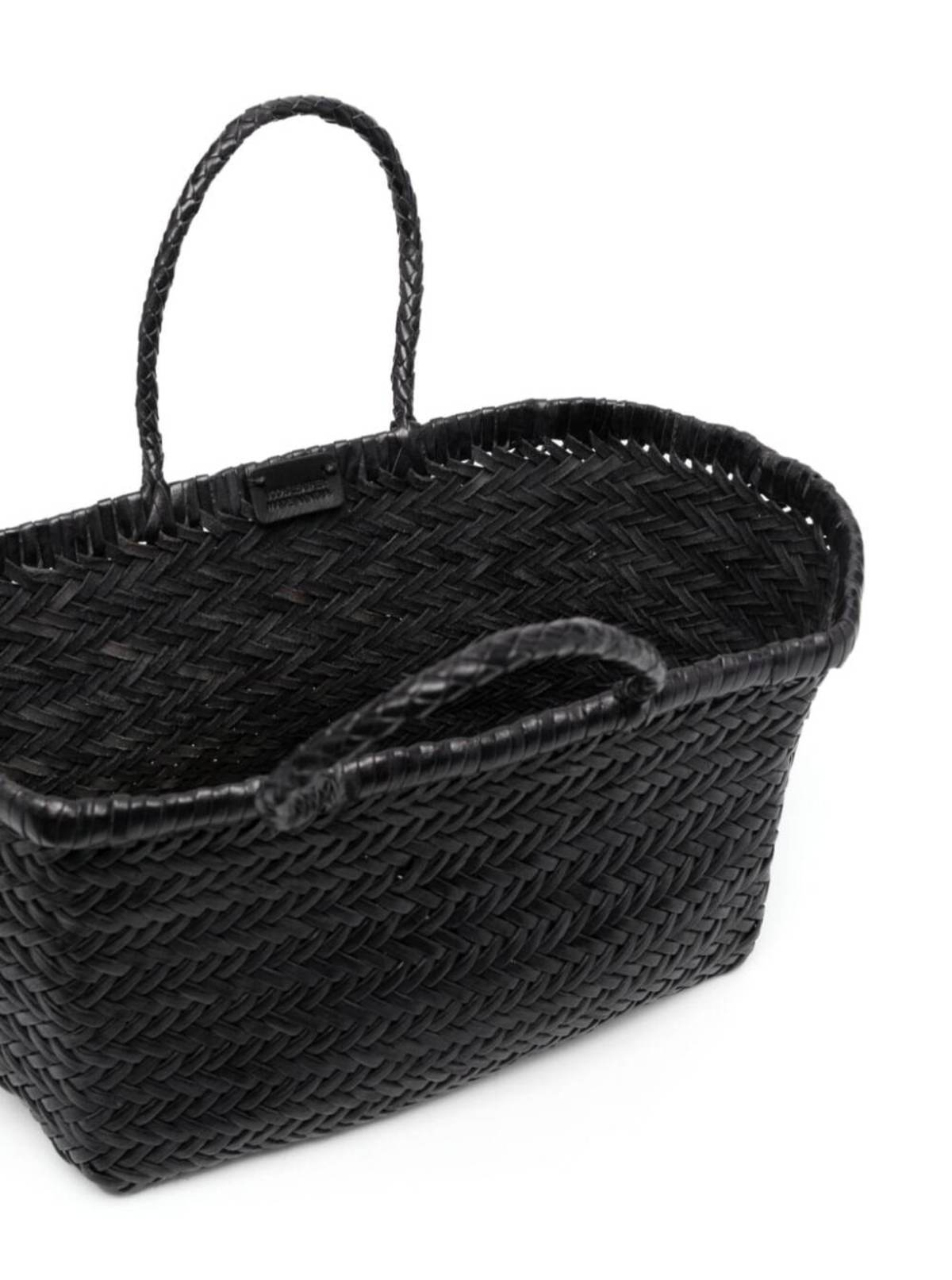 Dragon Diffusion Triple Jump Small Woven Leather Tote - Black - Image 3 of 4