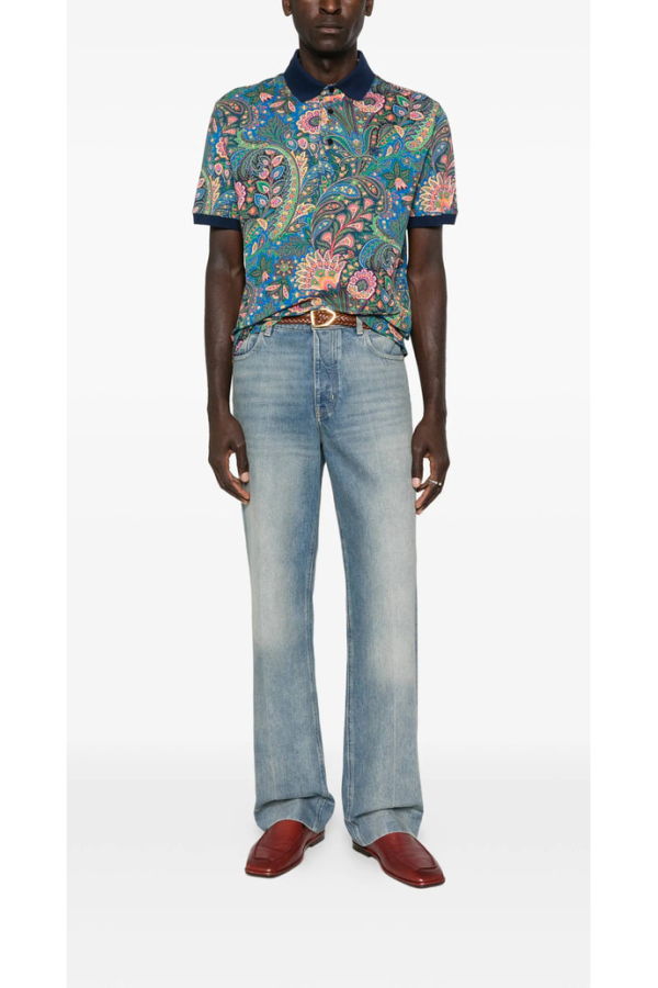 Etro Sweater Polo Shirt - Blue