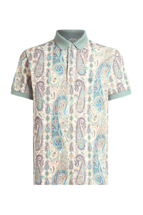 Etro Sweater Polo Shirt - Neutrals/Blue