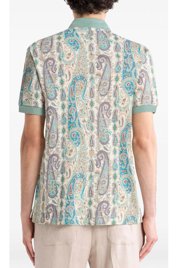Etro Sweater Polo Shirt - Neutrals/Blue