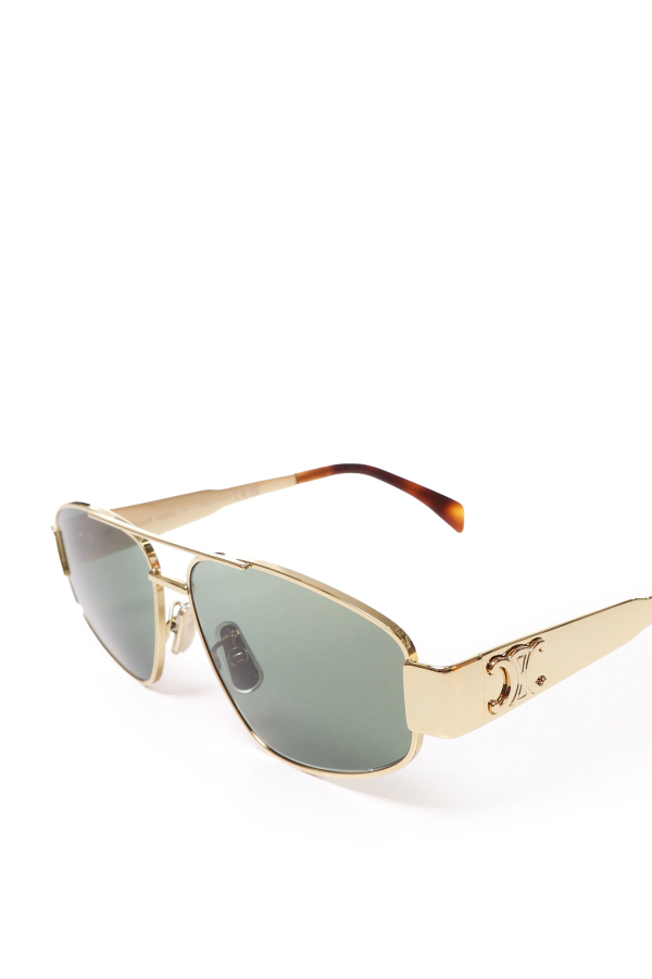 Celine Triomphe Metal 03 Sunglasses - Gold / Green