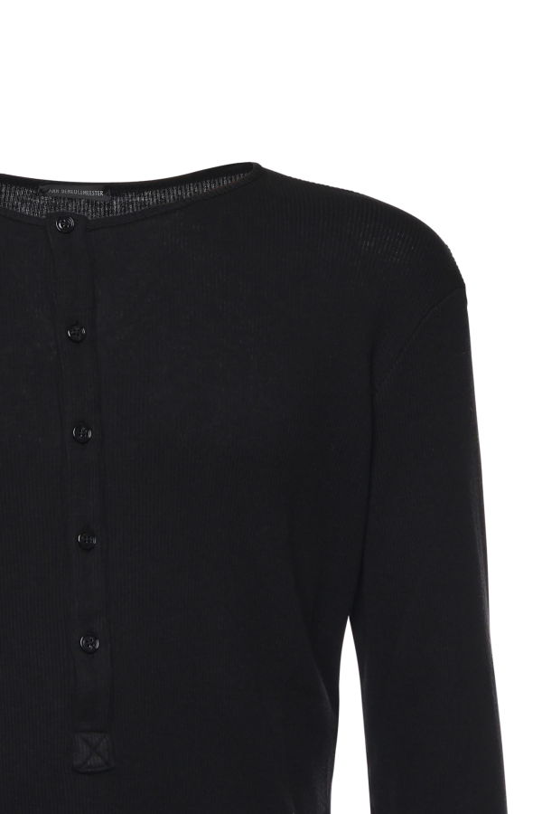 Ann Demeulemeester Ilyas Serafino Cotton Top - Black