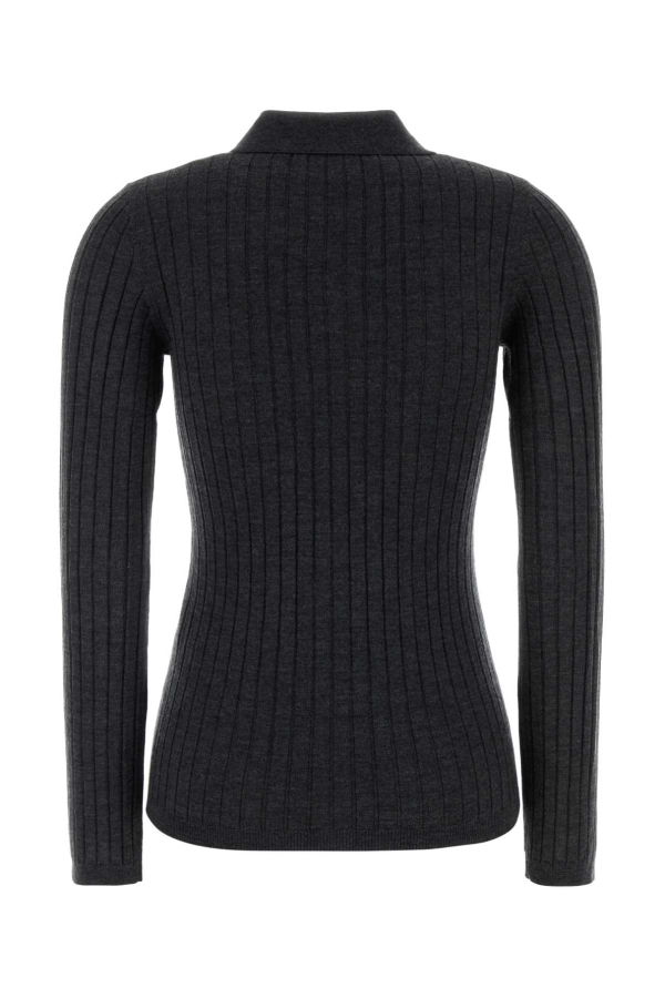 A.P.C. Charcoal Wool Polo Shirt - Anthracitechine