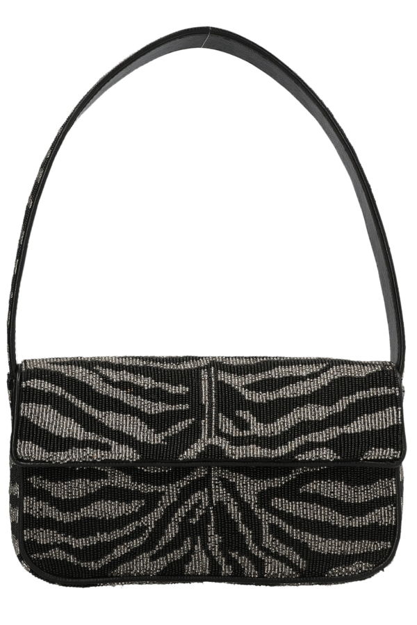 Staud Tommy Beaded Shoulder Bag - Black/Neutrals