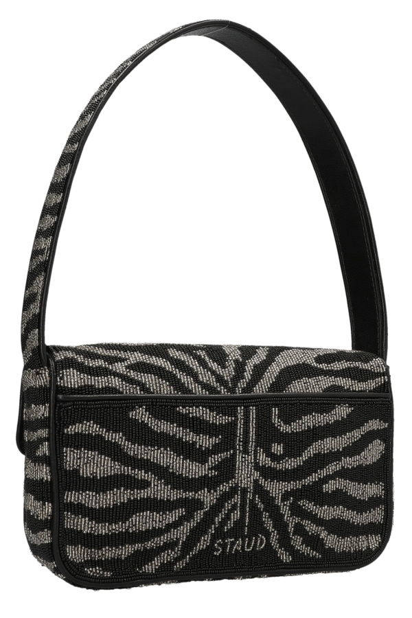 Staud Tommy Beaded Shoulder Bag - Black/Neutrals