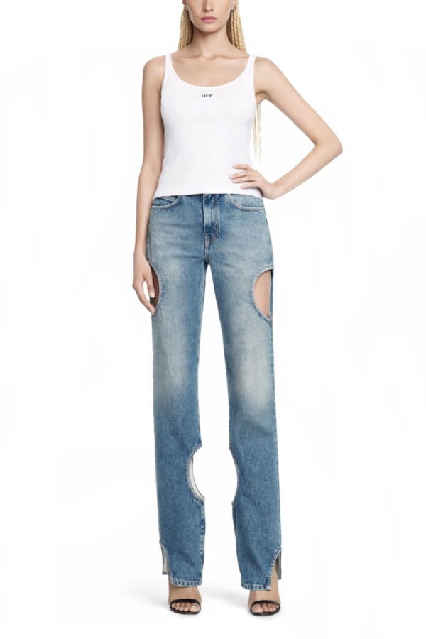 Off-White Tank Top With Logo - White