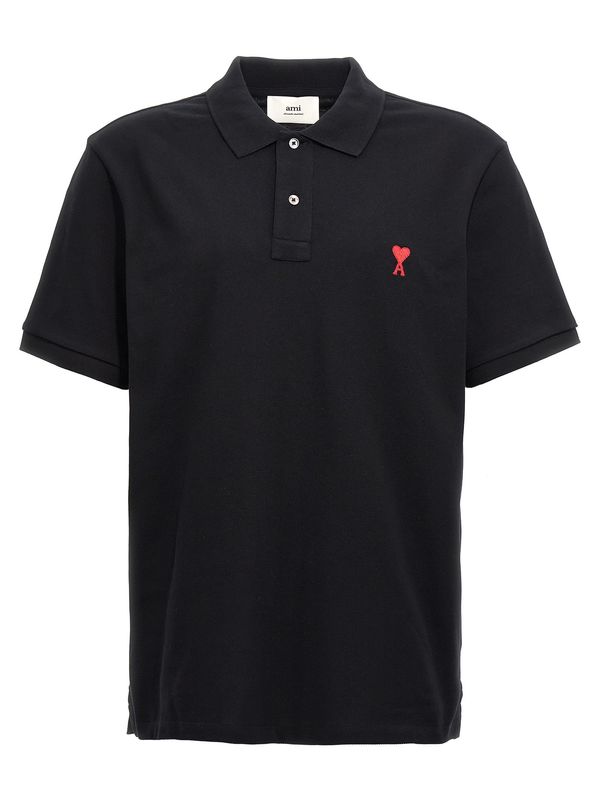 Ami Alexandre Mattiussi Ami De Coeur Polo Shirt - Black