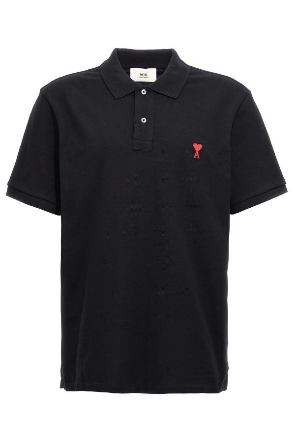 Ami Alexandre Mattiussi Ami De Coeur Polo Shirt - Black