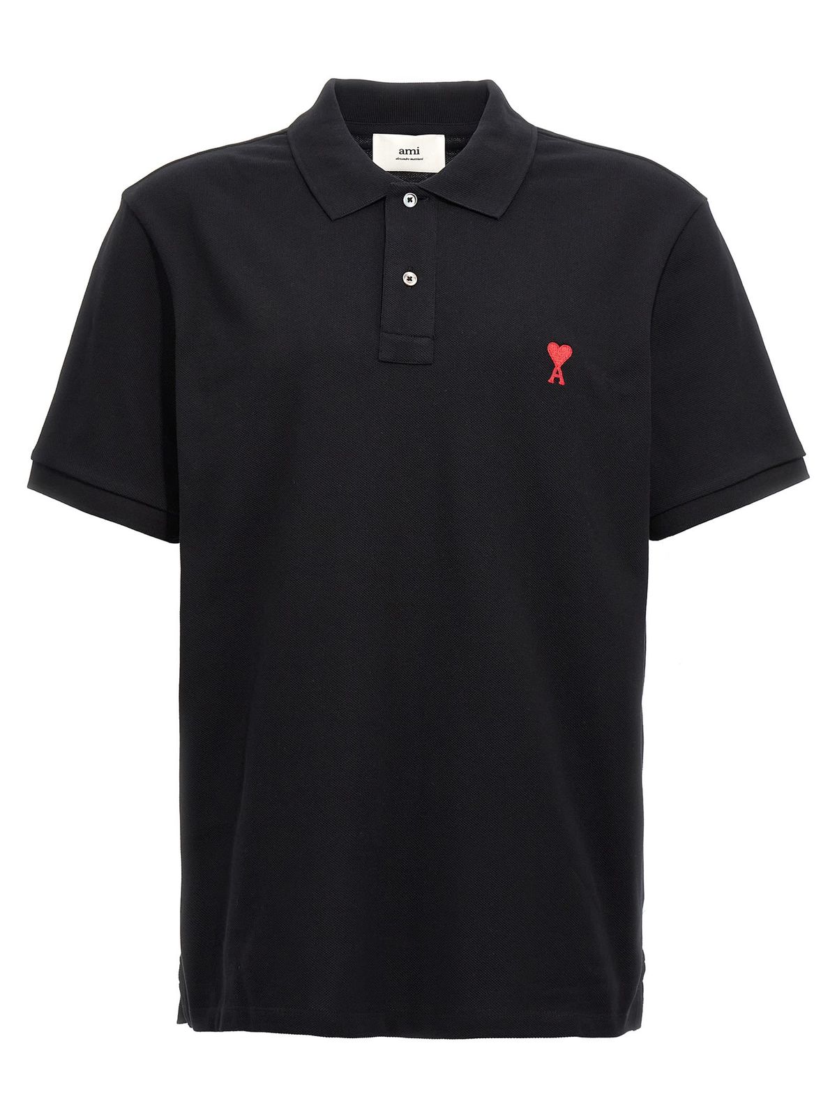 Ami Alexandre Mattiussi Ami De Coeur Polo Shirt - Black - Image 1 of 4