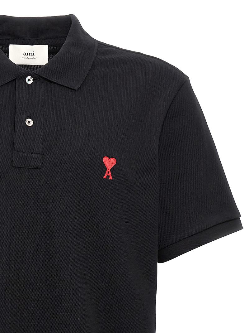 Ami Alexandre Mattiussi Ami De Coeur Polo Shirt - Black
