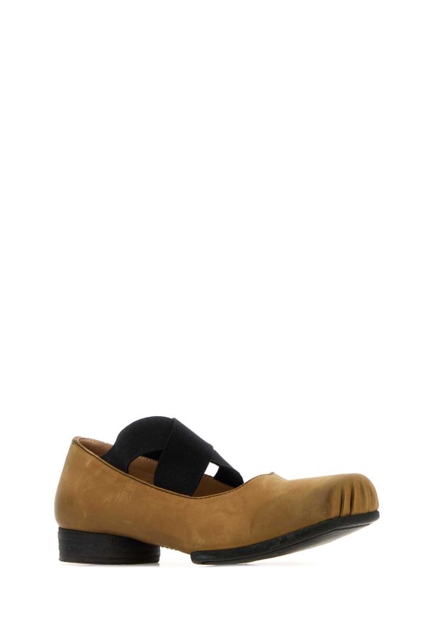 Uma Wang Camel Leather Ballerinas - Mustard/Black