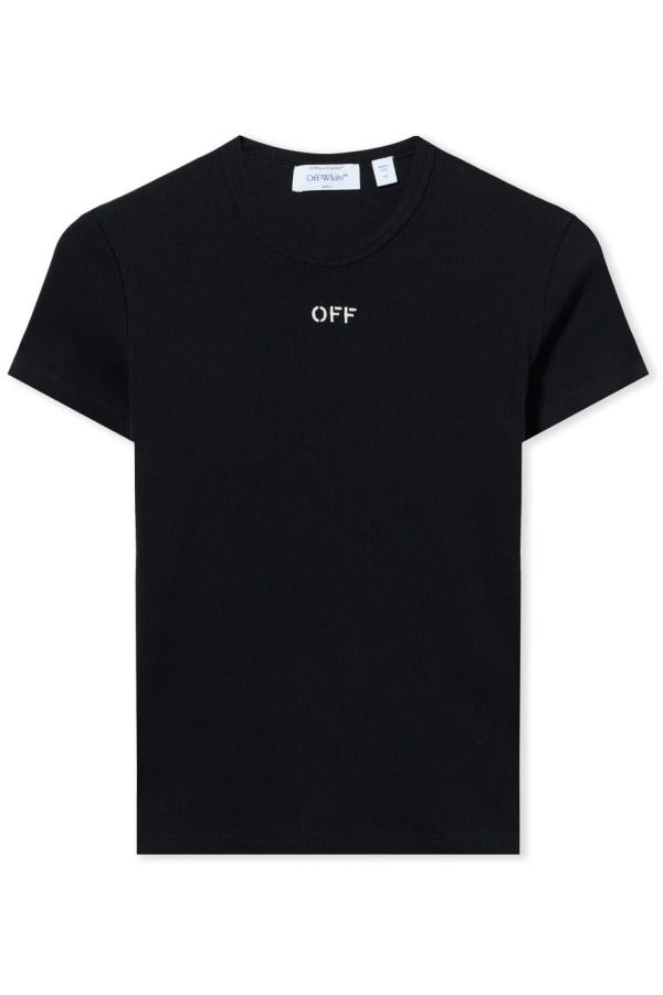 Off-White Basic T-Shirt With Logo - Black