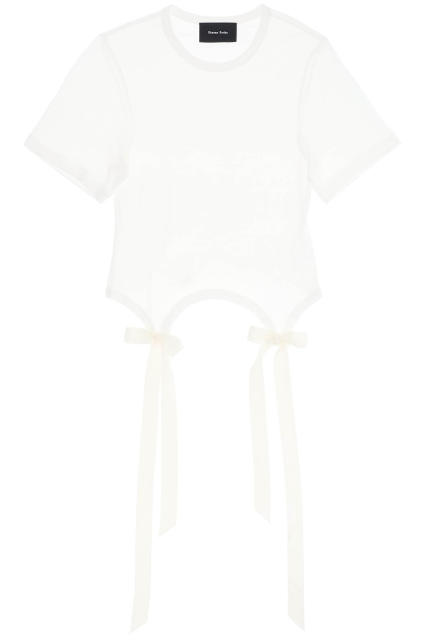 Simone Rocha Easy T-Shirt With Bow Tails - White