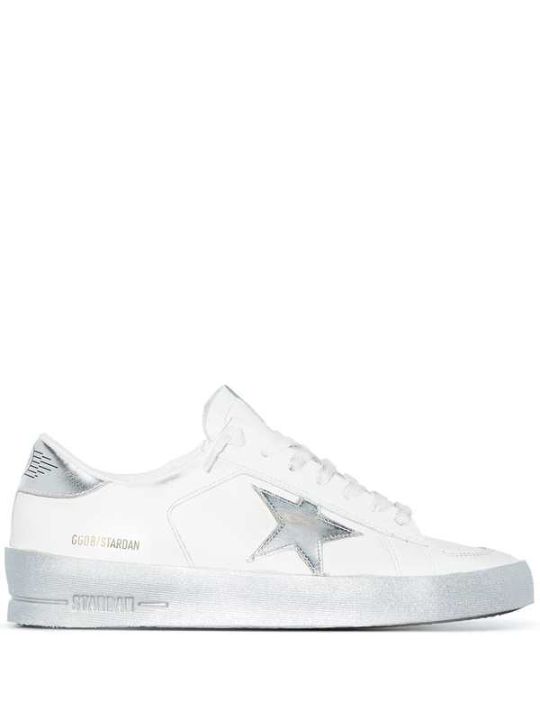Golden Goose Stardan Leather Sneakers - Silver