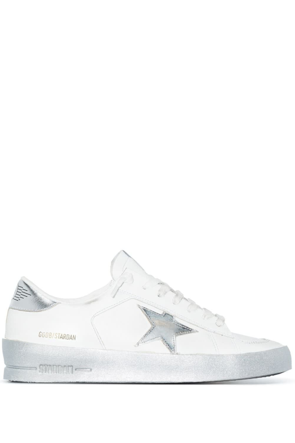 Golden Goose Stardan Leather Sneakers - Silver