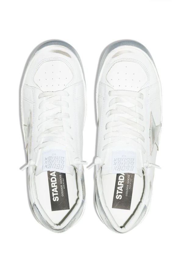 Golden Goose Stardan Leather Sneakers - Silver