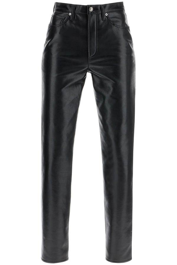 AGOLDE 90s Recycled Leather Pinch Waist Pants - Black