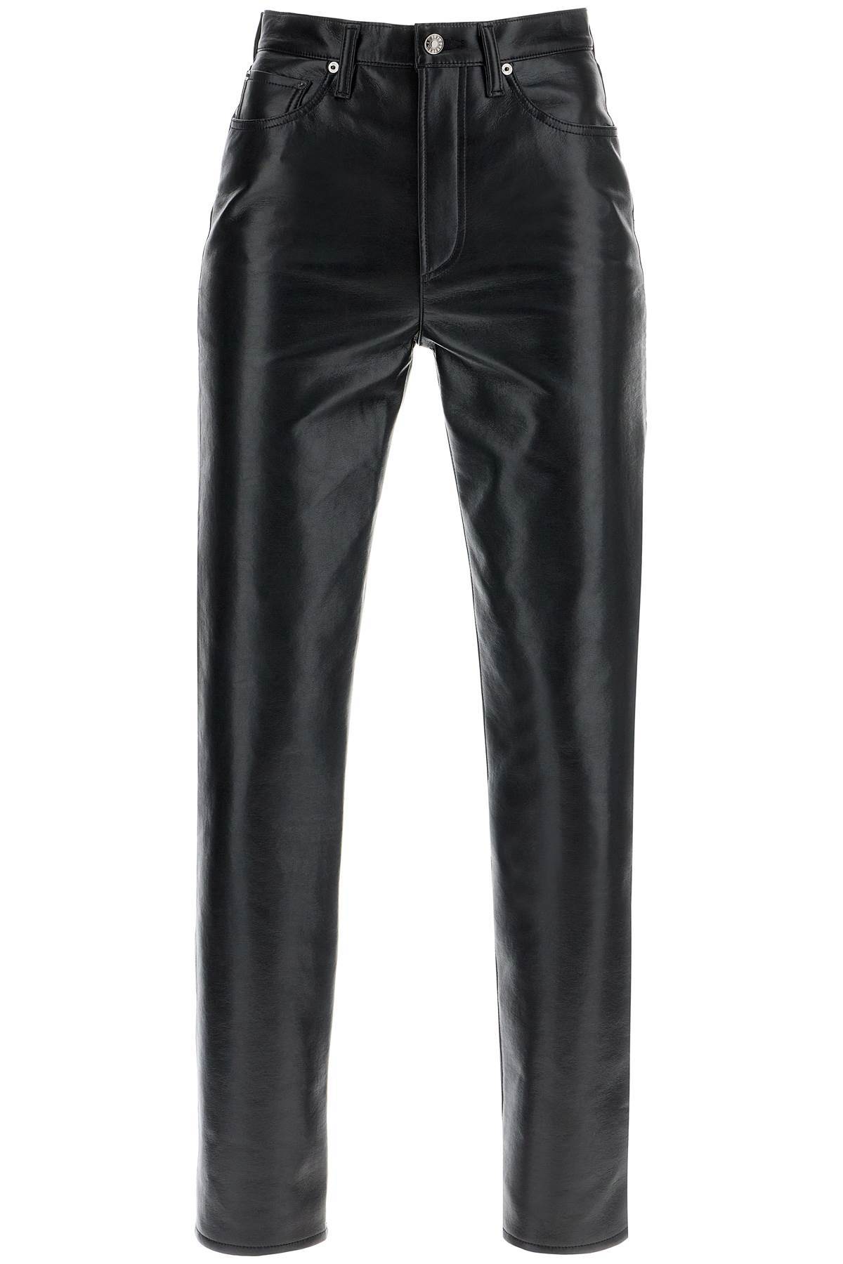 AGOLDE 90s Recycled Leather Pinch Waist Pants - Black - Image 1 of 4