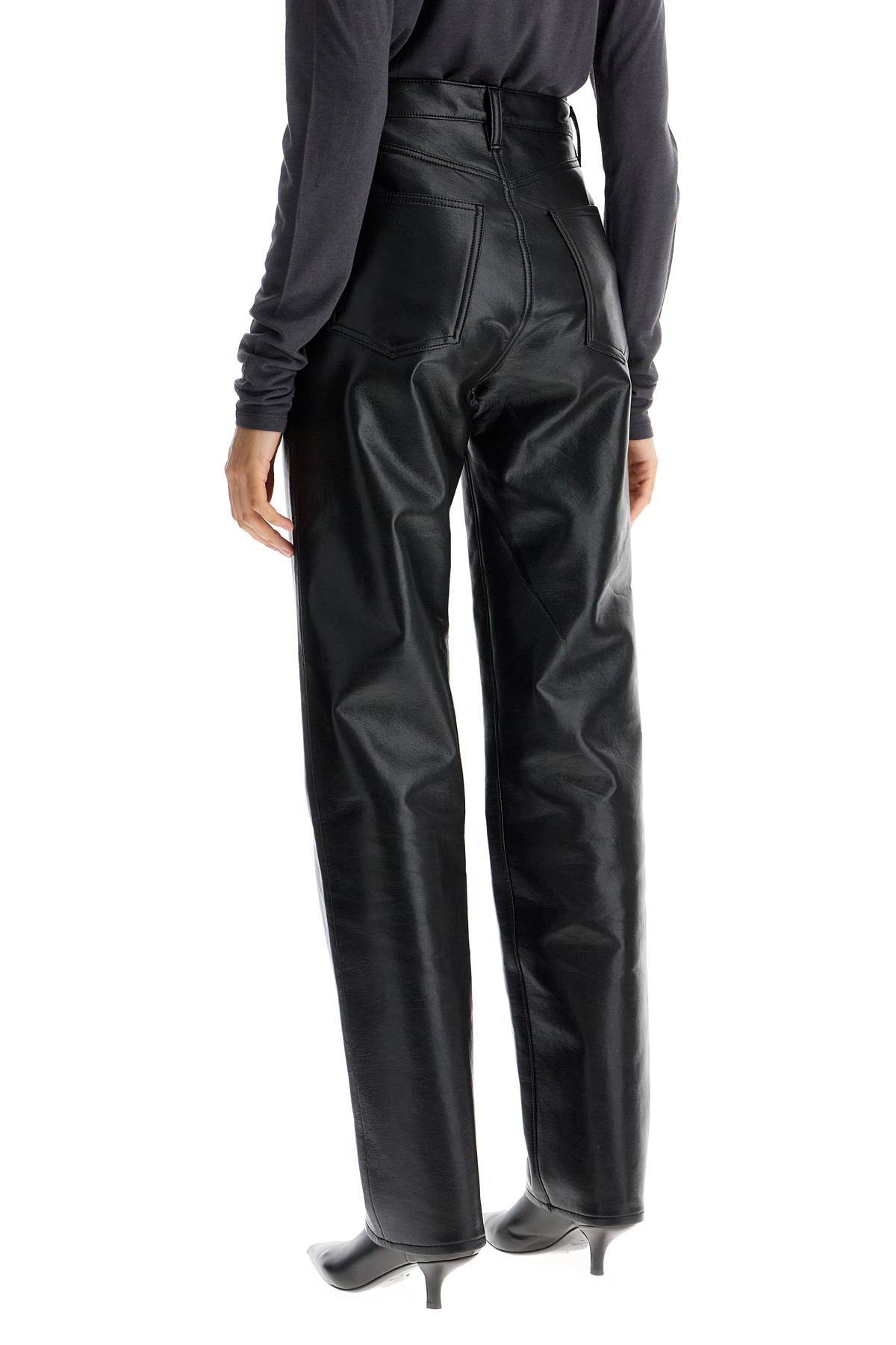 AGOLDE 90s Recycled Leather Pinch Waist Pants - Black - Image 3 of 4