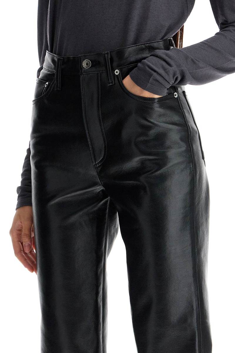 AGOLDE 90s Recycled Leather Pinch Waist Pants - Black
