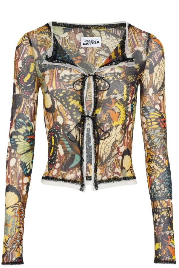 Jean Paul Gaultier Cardigan With Bow Tie Print Sweater - Multicolour