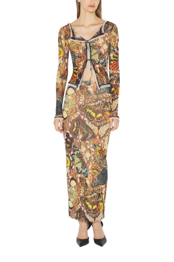 Jean Paul Gaultier Cardigan With Bow Tie Print Sweater - Multicolour