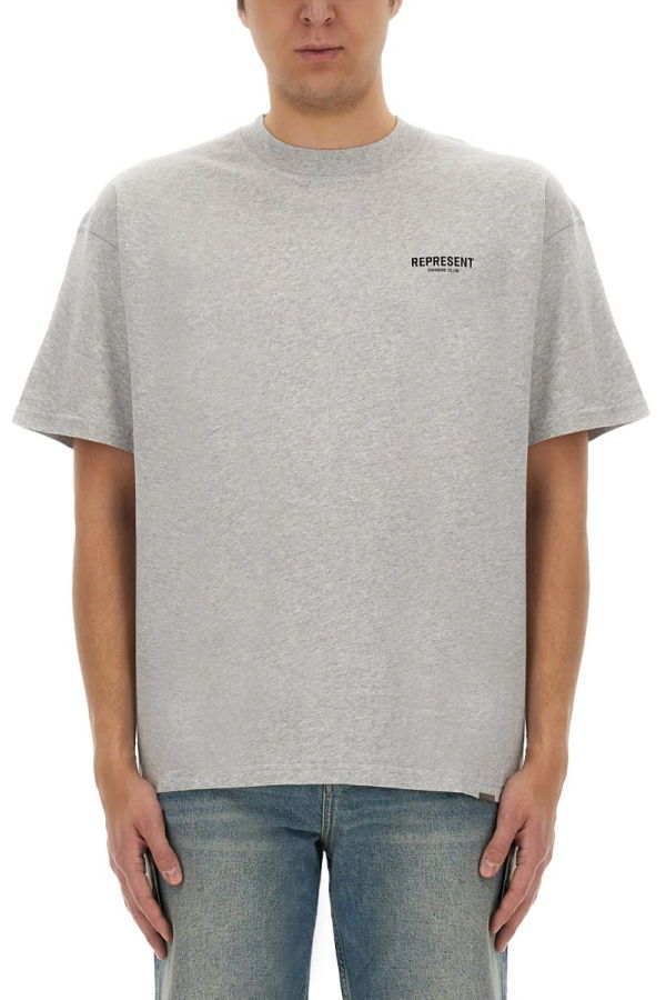 Represent T-Shirt With Logo Tee - Gray