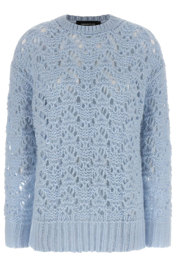 Fabiana Filippi Openwork Sweater - Light Blue