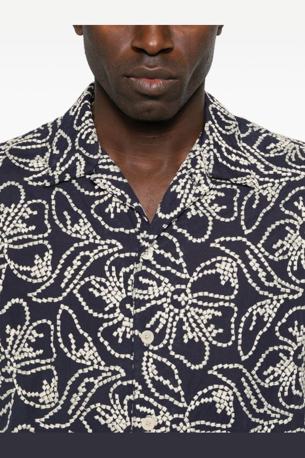 PAUL SMITH PS by Paul Smith Cotton Blend Printed Shirt - Blue