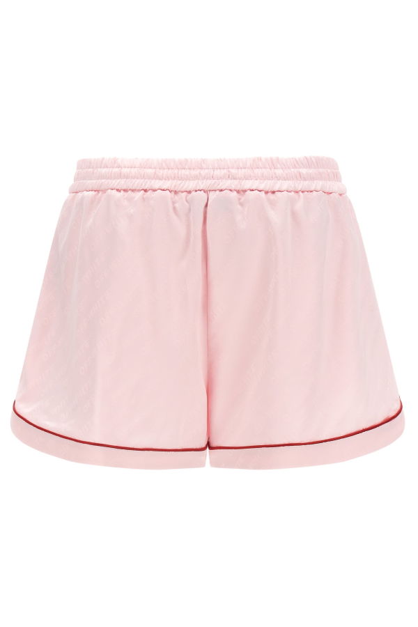 Off-White Jacquard Satin Pajama Shorts - Pink