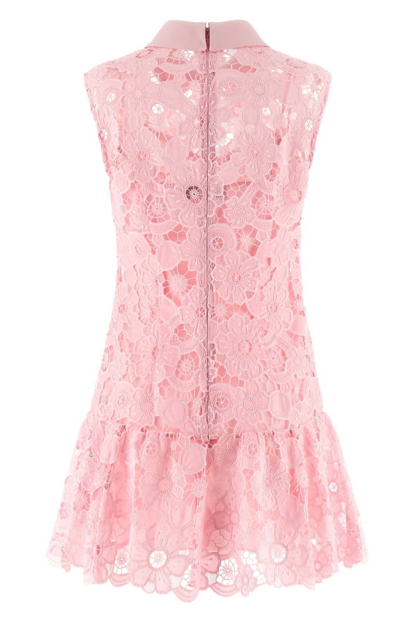 Self-Portrait Lace Collared Dress - Pink