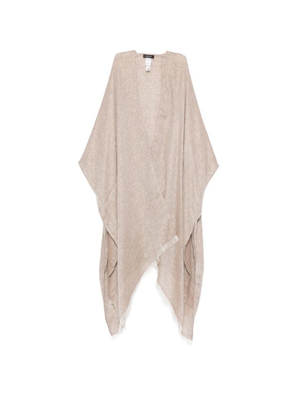 Fabiana Filippi Fringed Linen Poncho - Brown