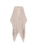 Fabiana Filippi Fringed Linen Poncho - Brown - Thumbnail 1