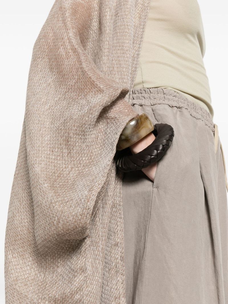 Fabiana Filippi Fringed Linen Poncho - Brown