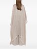 Fabiana Filippi Fringed Linen Poncho - Brown - Thumbnail 4