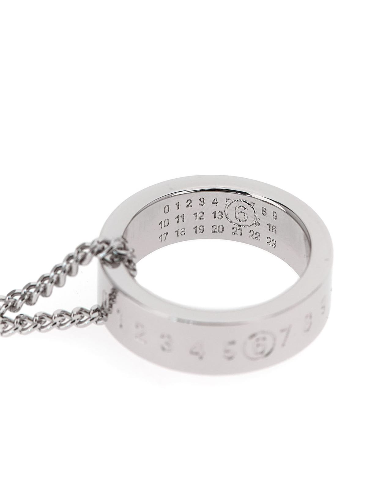 MM6 Maison Margiela Numeric Signature MM6 Necklace - Silver - Image 3 of 3