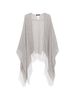 Fabiana Filippi Fringed Linen Poncho - Light Grey - Thumbnail 1
