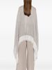 Fabiana Filippi Fringed Linen Poncho - Light Grey - Thumbnail 2