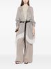 Fabiana Filippi Fringed Linen Poncho - Light Grey - Thumbnail 3