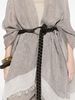 Fabiana Filippi Fringed Linen Poncho - Light Grey - Thumbnail 5