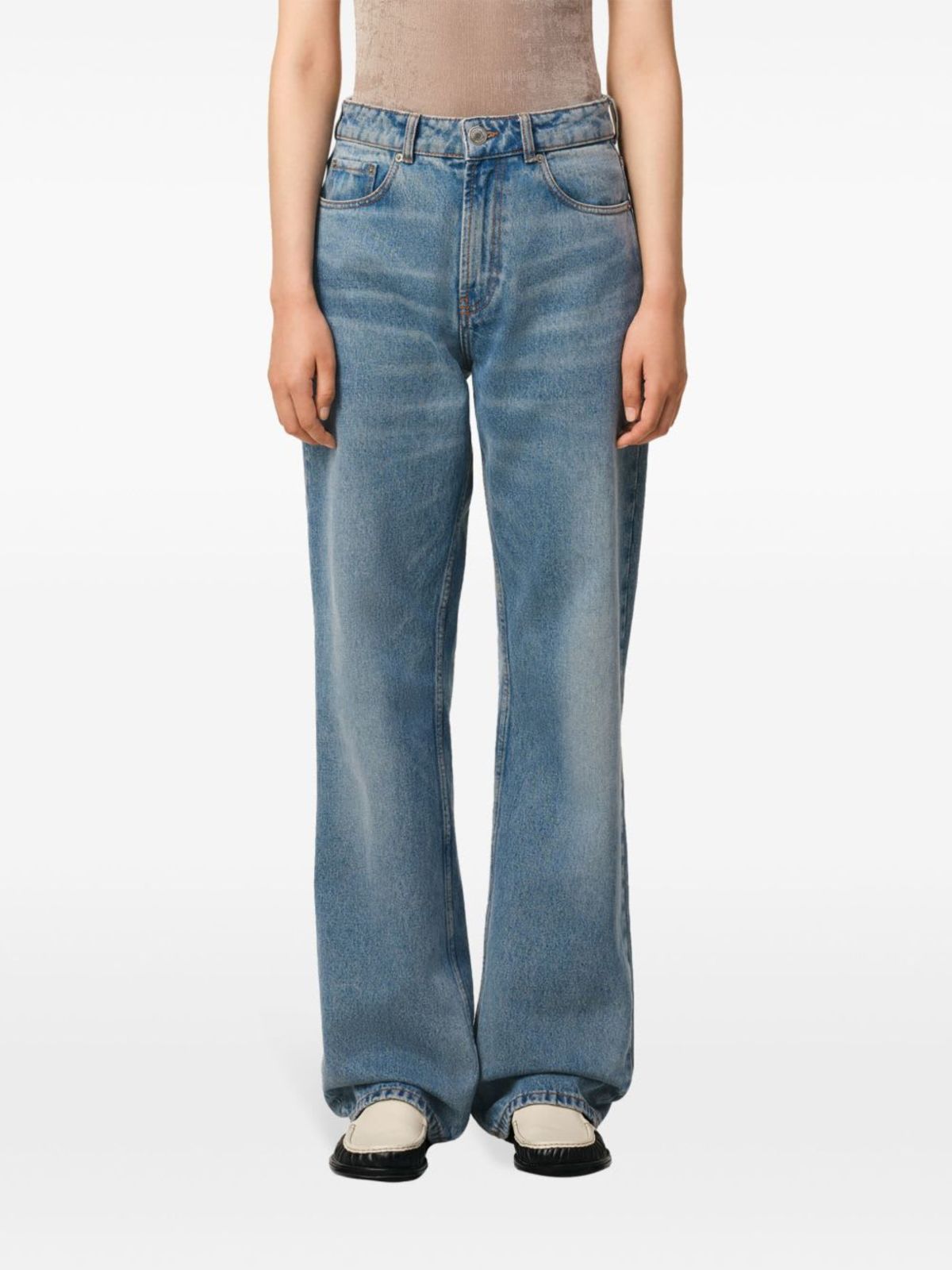 Ami Alexandre Mattiussi Large Fit Denim Jeans - Clear Blue - Image 2 of 5