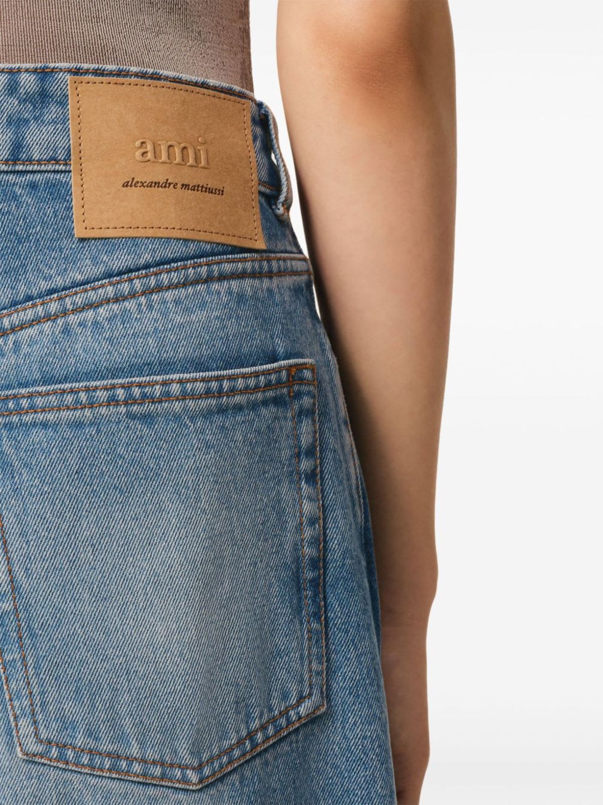 Ami Alexandre Mattiussi Large Fit Denim Jeans - Clear Blue - Image 3 of 5