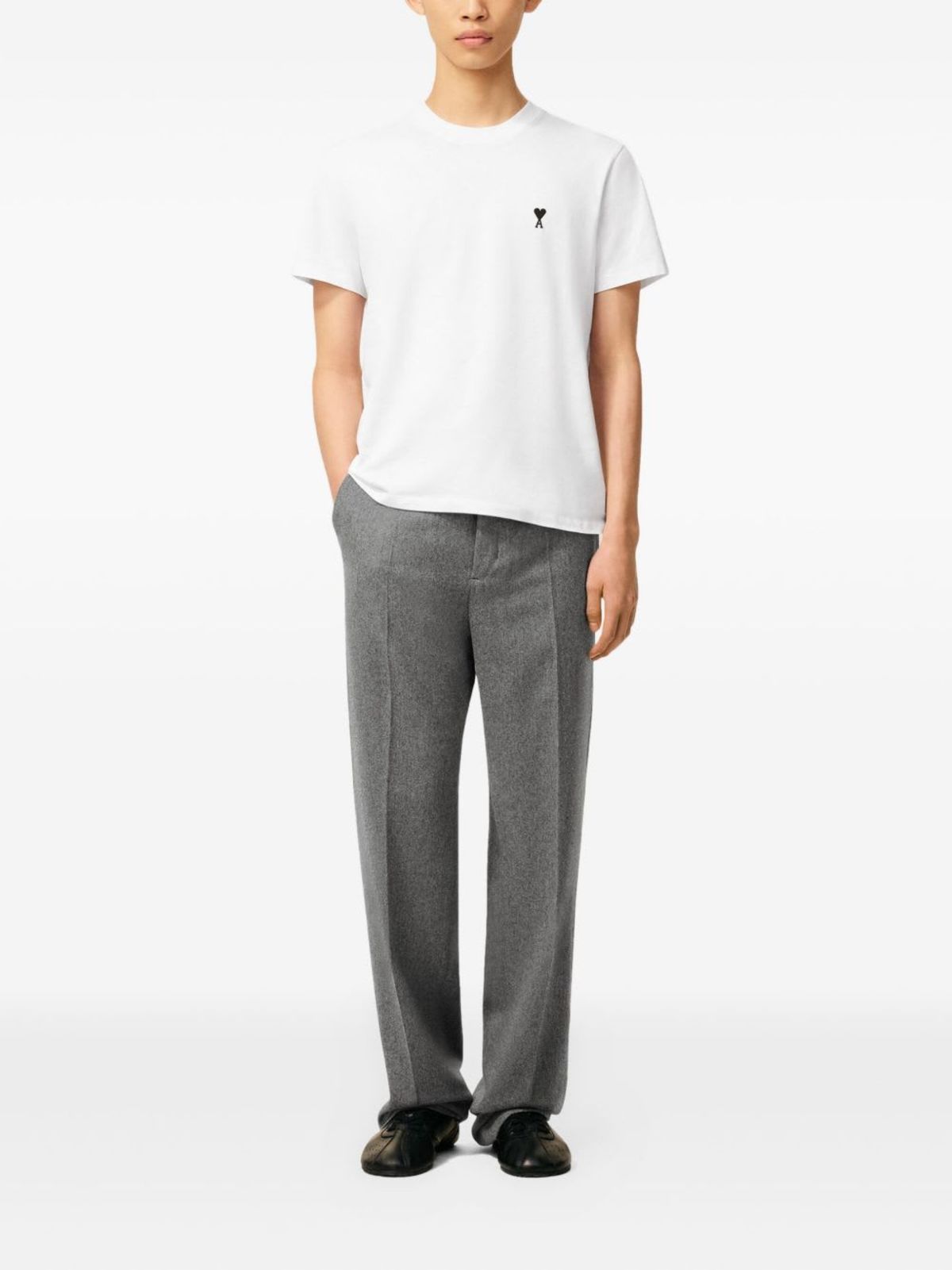 Ami Alexandre Mattiussi Ami De Coeur Cotton T-Shirt - White - Image 4 of 5