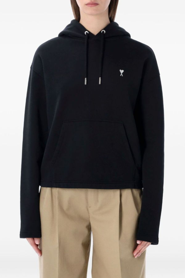Ami Alexandre Mattiussi Ami De Coeur Cotton Hoodie - Black