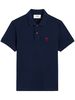 Ami Alexandre Mattiussi Ami De Coeur Cotton Polo Shirt - Blue - Thumbnail 1