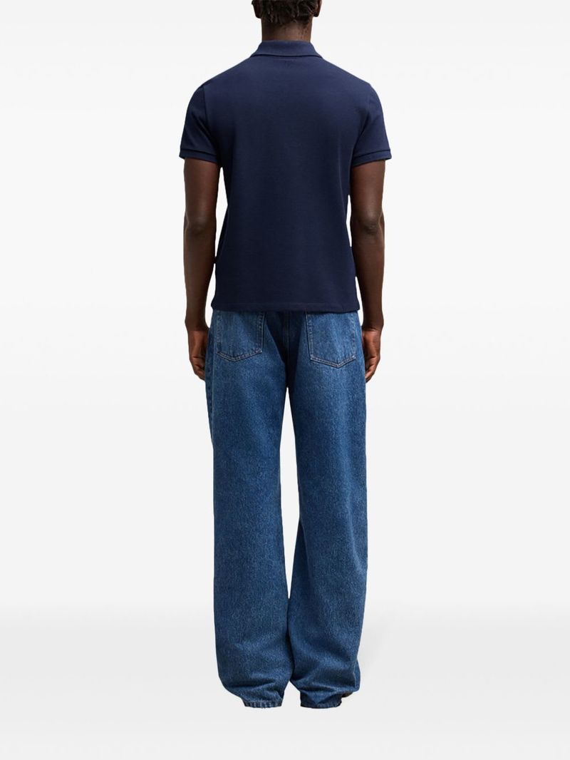 Ami Alexandre Mattiussi Ami De Coeur Cotton Polo Shirt - Blue