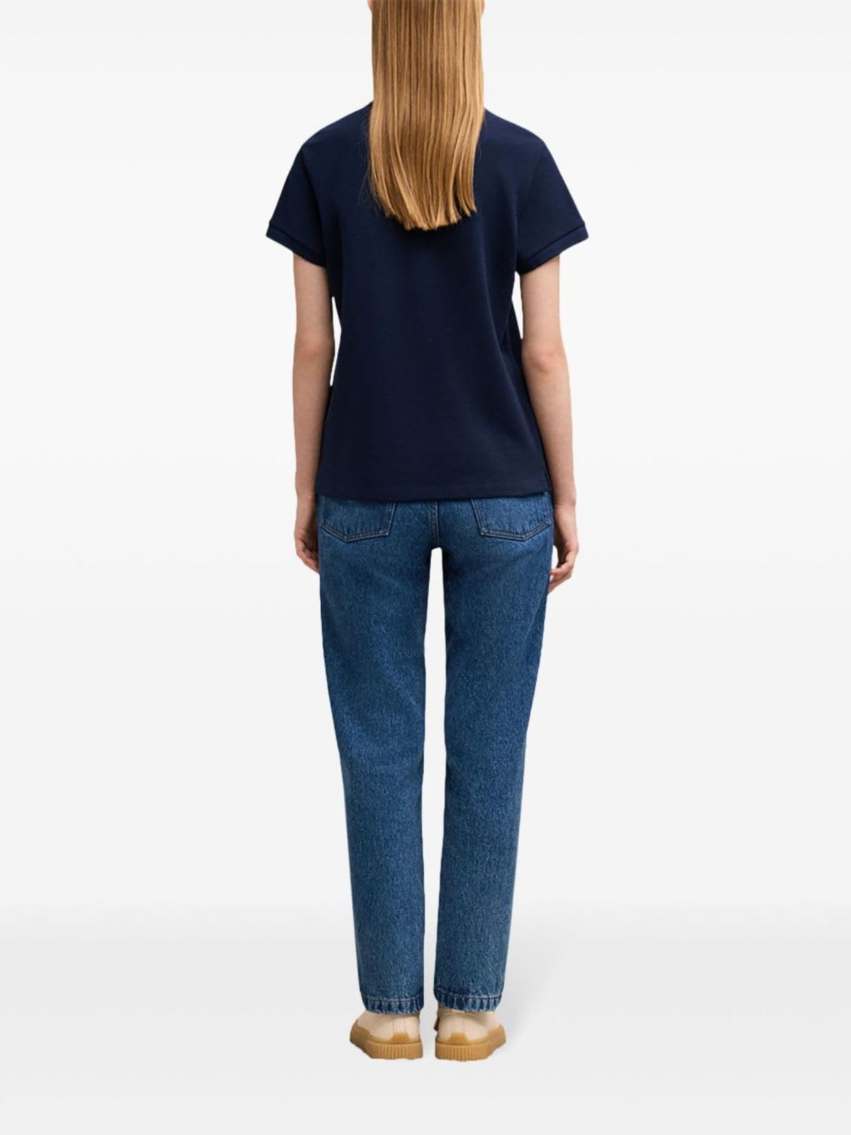 Ami Alexandre Mattiussi Ami De Coeur Cotton Polo Shirt - Blue - Image 4 of 5