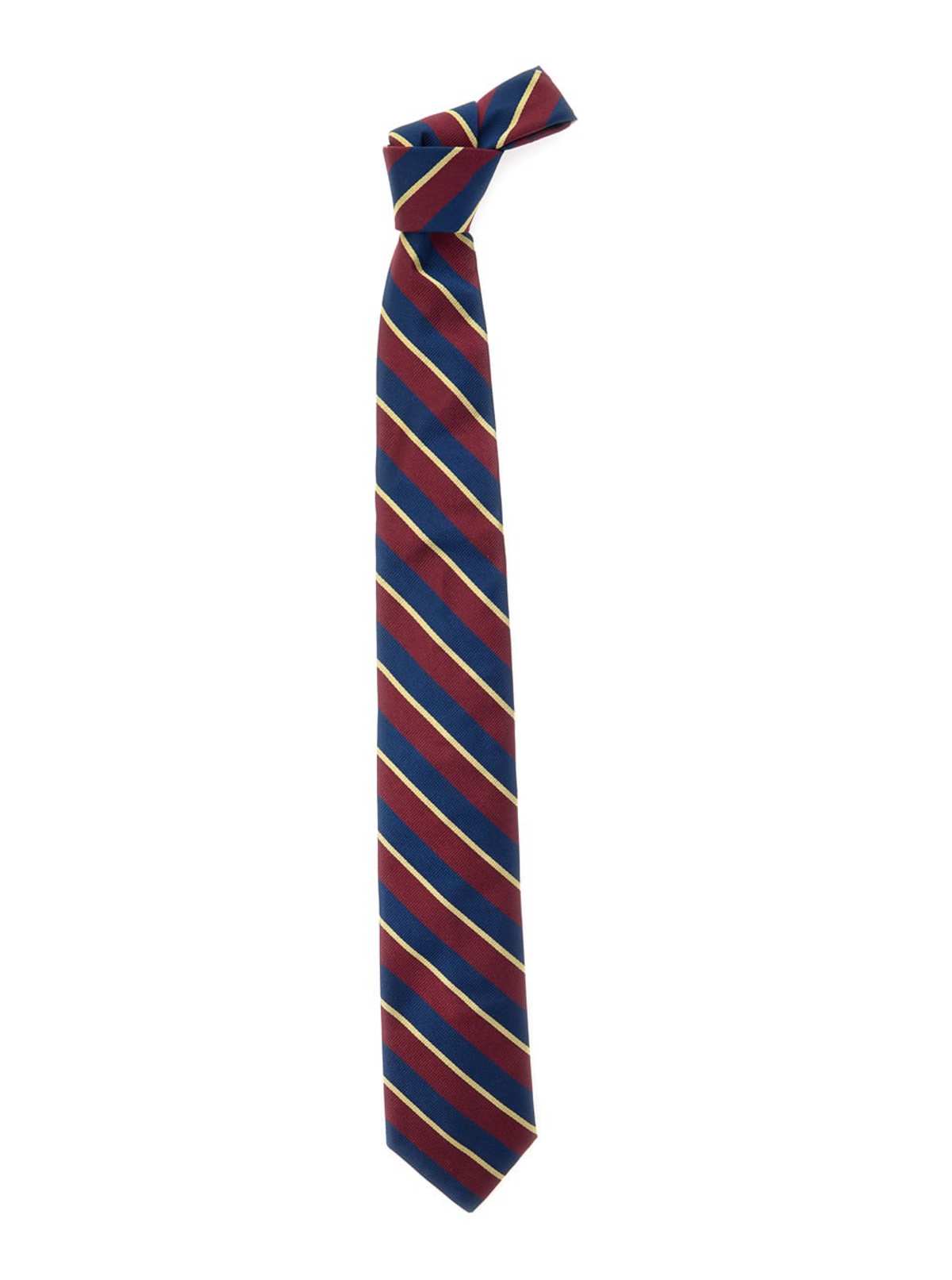 Sebago Regimental 8cm Silk Tie - Bordeaux - Image 1 of 3