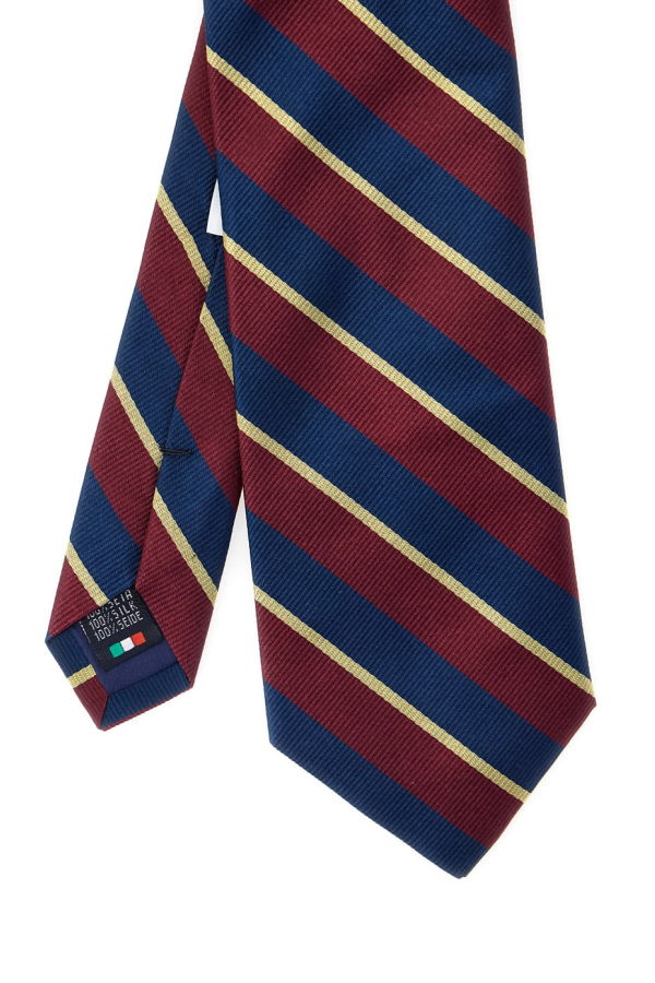 Sebago Regimental 8cm Silk Tie - Bordeaux